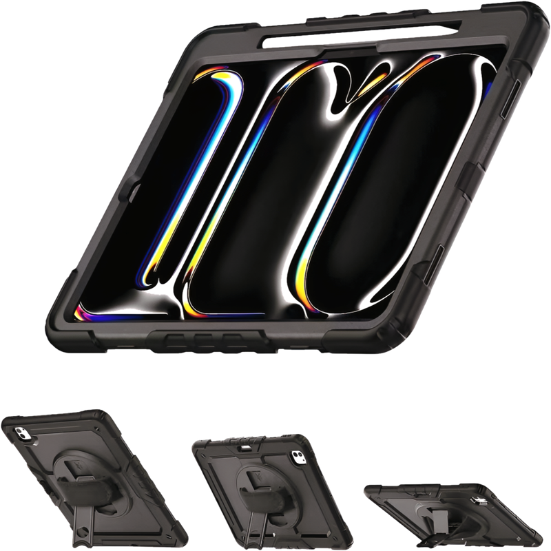 DEQSTER 360° Rugged Case für iPad (10. Gen.) und iPad (A16) – Drei Standmodi.