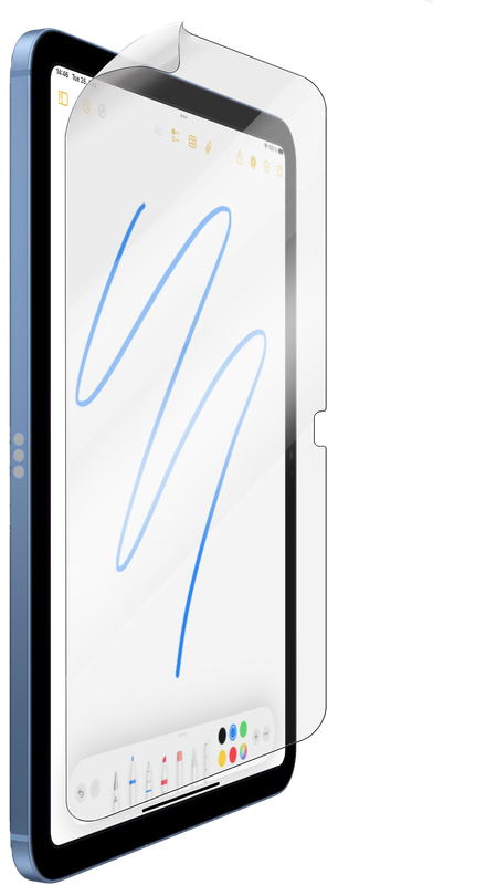 DEQSTER Paperfeel Screen Protector für iPad (A16) – Schreibt sich wie auf Papier.