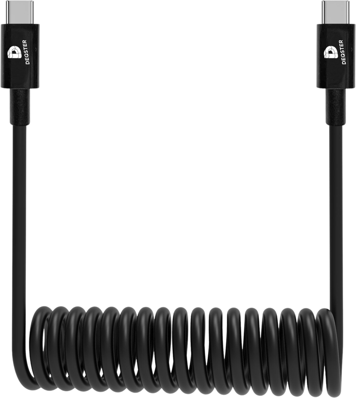 DEQSTER Spiral-Ladekabel USB-C auf USB-C – Schule, Verwaltung, IT