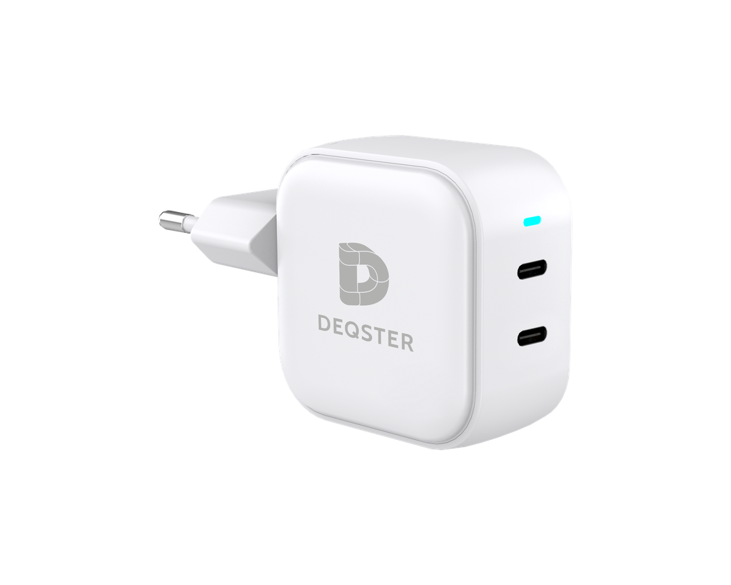 [60-3263] 45W Dual USB-C Charger, 2x USB-C, White (EU)